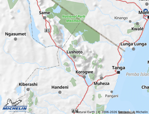 MICHELIN Lushoto map - ViaMichelin
