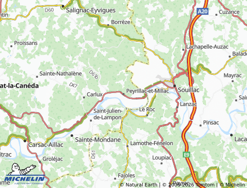 Mapa MICHELIN Peyrillac-et-Millac - ViaMichelin