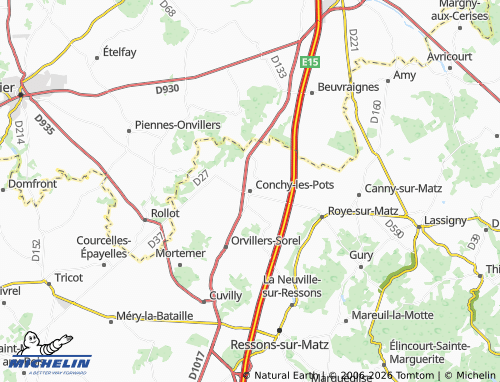 MICHELIN Conchy-les-Pots map - ViaMichelin