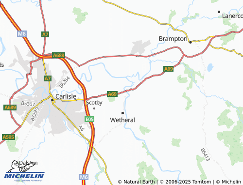 Carte MICHELIN Warwick-on-Eden - ViaMichelin