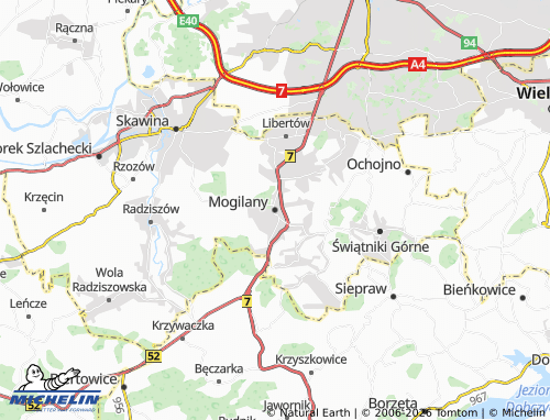 MICHELIN Mogilany map - ViaMichelin