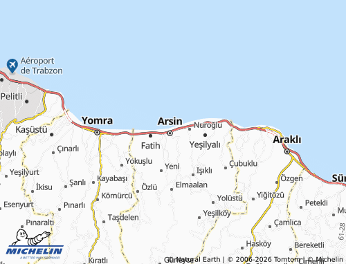 MICHELIN Yalı map - ViaMichelin