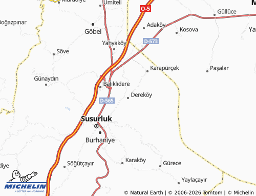 MICHELIN Dereköy map - ViaMichelin