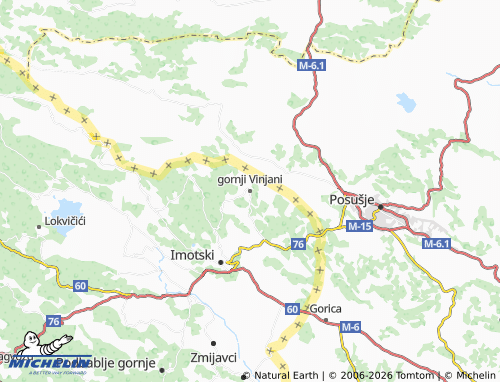 MICHELIN-Landkarte gornji Vinjani - ViaMichelin