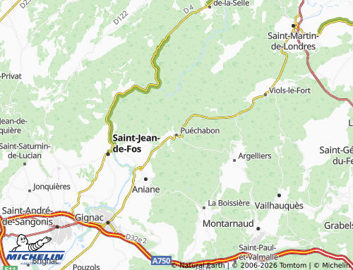 MICHELIN Puéchabon map - ViaMichelin