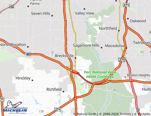 Carte MICHELIN Brecksville - ViaMichelin
