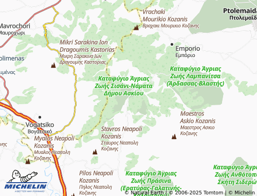 MICHELIN Sisani map - ViaMichelin