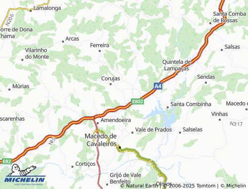 MICHELIN Lamas de Podence map - ViaMichelin