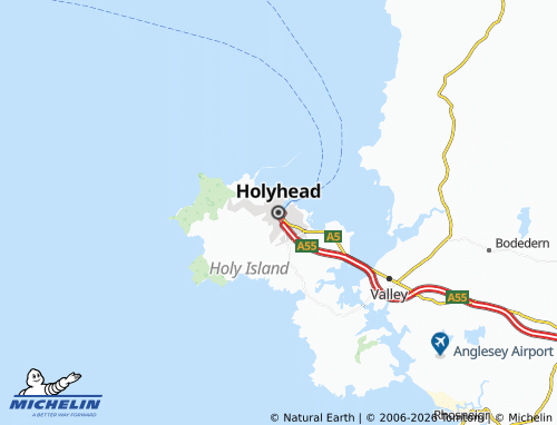 Mapa MICHELIN Holyhead - ViaMichelin