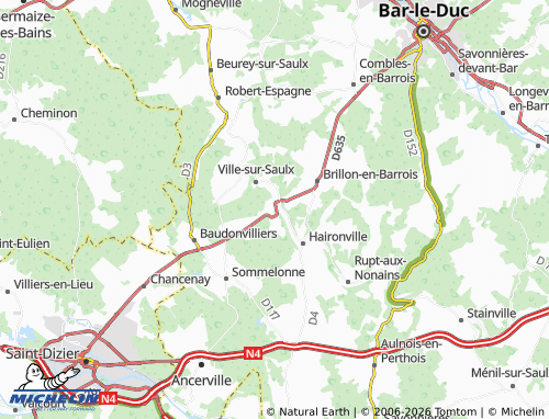 MICHELIN Saudrupt map - ViaMichelin