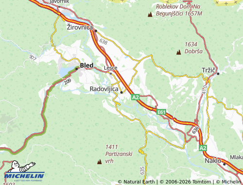 MICHELIN-Landkarte Radovljica - ViaMichelin