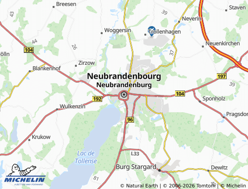MICHELIN-Landkarte Neubrandenburg - ViaMichelin