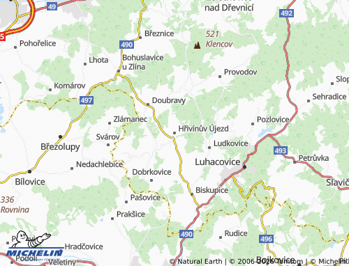 Mappa MICHELIN Hřivínův Újezd - ViaMichelin