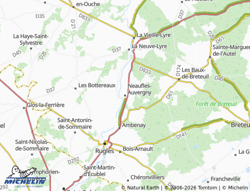 MICHELIN Neaufles-Auvergny map - ViaMichelin