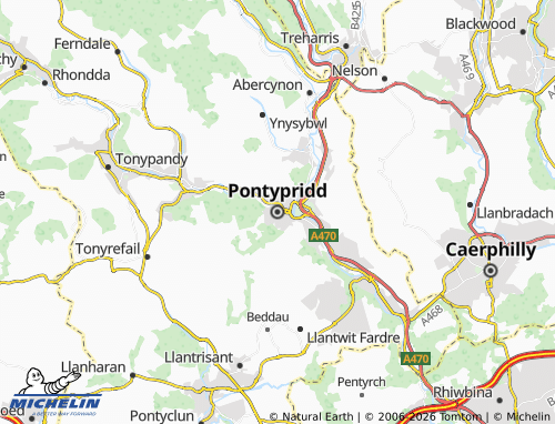 Mappa MICHELIN Pontypridd - ViaMichelin