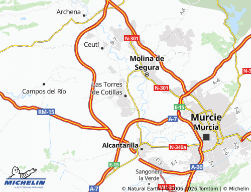 MICHELIN Las Torres de Cotillas map - ViaMichelin