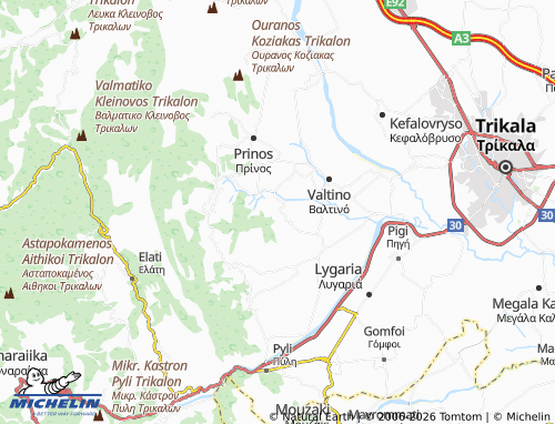 MICHELIN Exalofos map - ViaMichelin