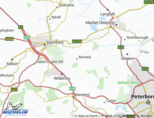 MICHELIN Barnack map - ViaMichelin