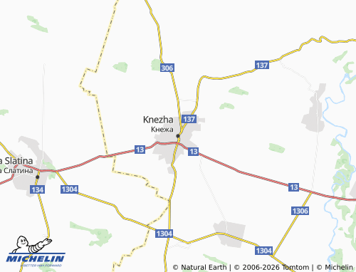 Mapa MICHELIN Knezha - ViaMichelin