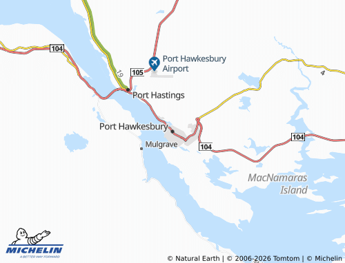 Kaart MICHELIN Port Hawkesbury - ViaMichelin