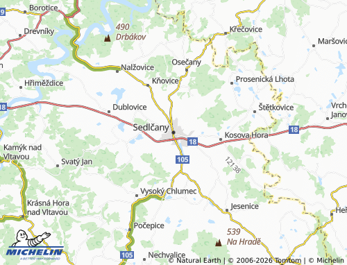 Mappa MICHELIN Sedlčany - ViaMichelin