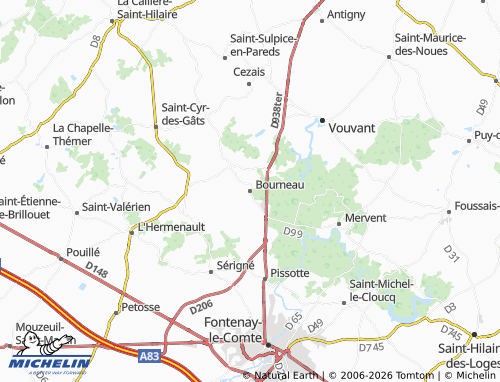 MICHELIN Bourneau map - ViaMichelin