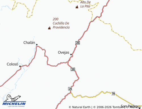 MICHELIN Ovejas map - ViaMichelin