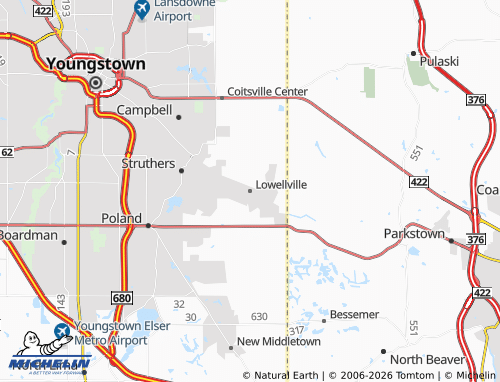 Carte MICHELIN Lowellville - ViaMichelin