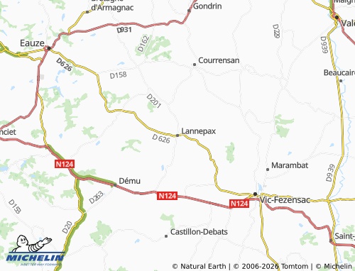 Kaart MICHELIN Lannepax - ViaMichelin
