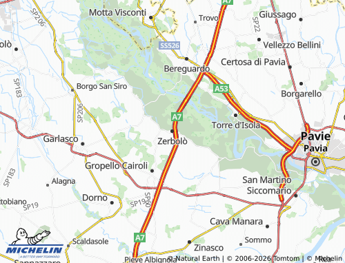 MICHELIN Zerbolò map - ViaMichelin