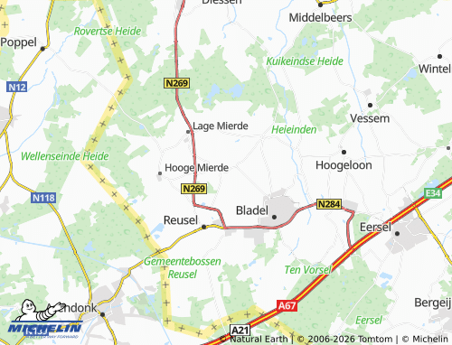 Carte MICHELIN Hulsel - ViaMichelin