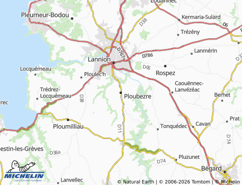 MICHELIN Ploubezre map - ViaMichelin