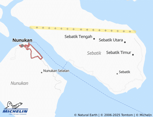MICHELIN Sebatik Barat map - ViaMichelin