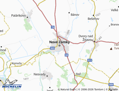 MICHELIN Nové Zámky map - ViaMichelin