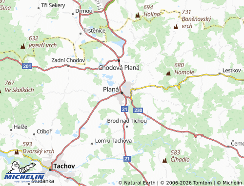 Mappa MICHELIN Planá - ViaMichelin