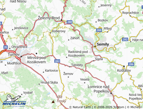 MICHELIN Komárov map - ViaMichelin