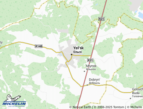 MICHELIN Yel'sk map - ViaMichelin