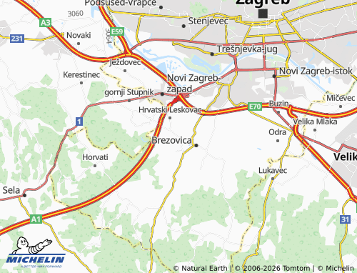 MICHELIN goli Breg map - ViaMichelin
