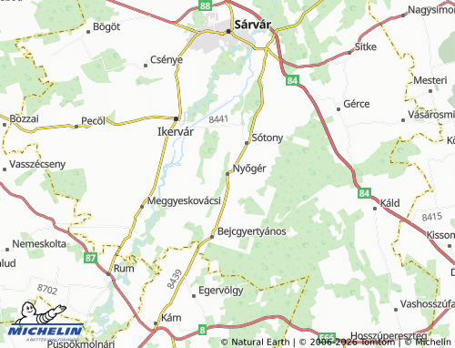 Mappa MICHELIN Nyőgér - ViaMichelin