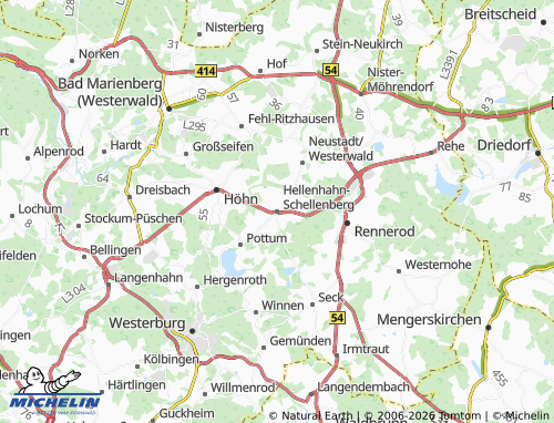 MICHELIN Hellenhahn-Schellenberg map - ViaMichelin