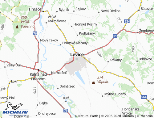 Kaart MICHELIN Levice - ViaMichelin
