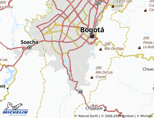 MICHELIN Cerros de Oriente map - ViaMichelin