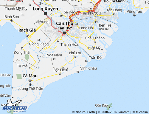 MICHELIN Soc Trang map - ViaMichelin