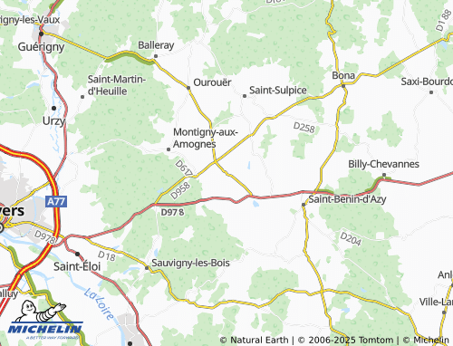 MICHELIN-Landkarte Saint-Jean-aux-Amognes - ViaMichelin