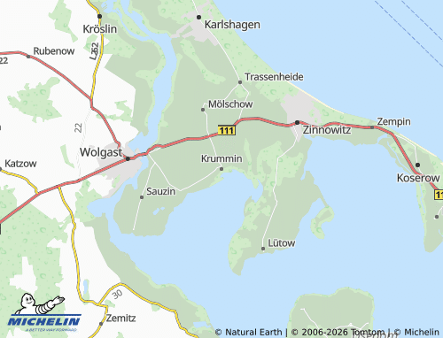 MICHELIN Krummin map - ViaMichelin