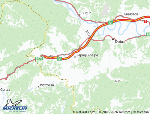 MICHELIN Lăpugiu de Jos map - ViaMichelin