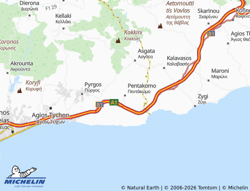 Mapa MICHELIN Pentakomo - ViaMichelin