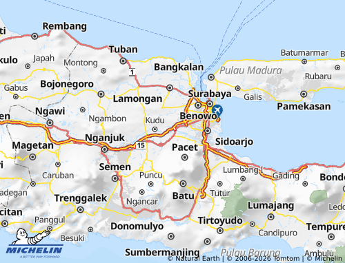 MICHELIN Kota Mojokerto map - ViaMichelin