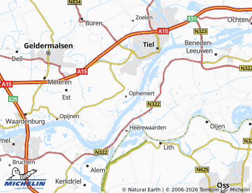Carte MICHELIN Ophemert - ViaMichelin