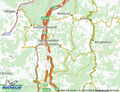MICHELIN San Benedetto Val di Sambro map - ViaMichelin